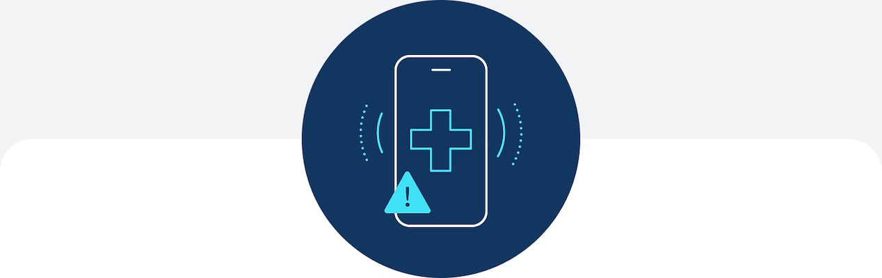 An icon showing a phone displaying a disaster alert.