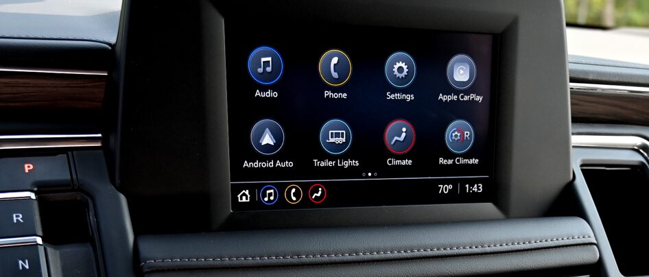 Close up of Chevrolet police vehicle infotainment system