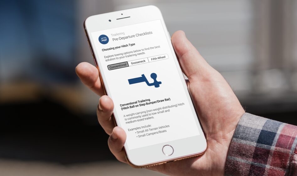 Chevrolet and GMC Trailering App on Smart Phone