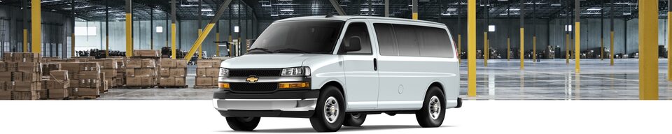 2022 Chevy Express Passenger Front Three Quarter View