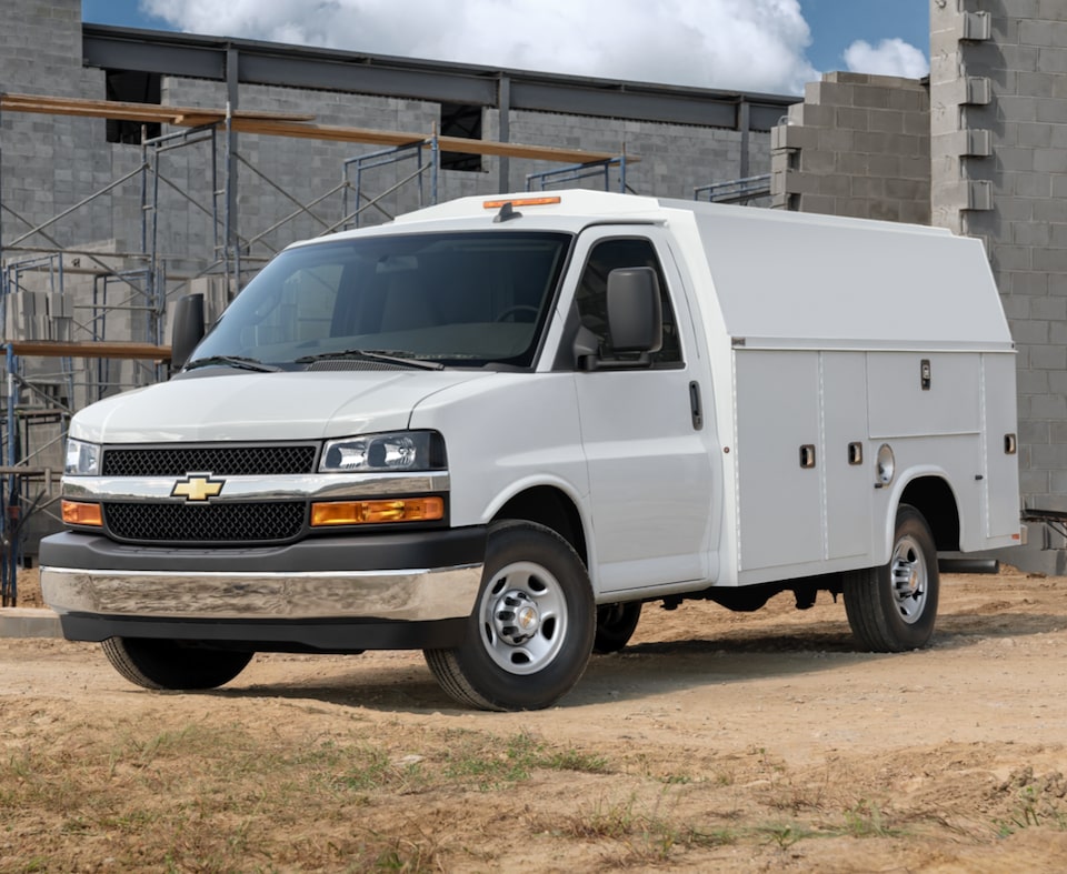 Chevrolet Commercial Van Parked on a Job Site